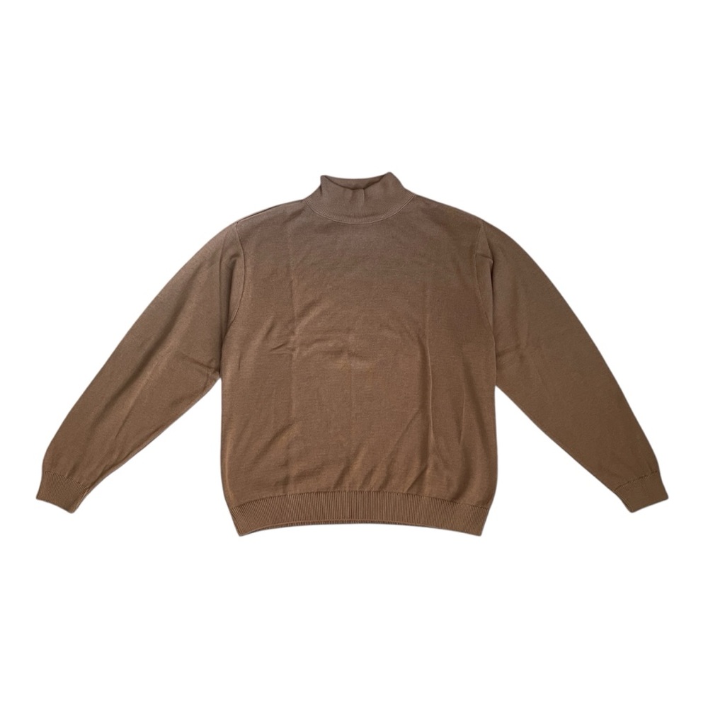 Deadstock Pendleton Tan Mockneck 100% Cotton Long Sleeved Sweater Made in USA